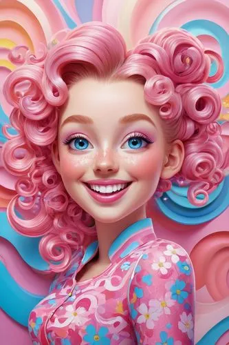 doll's facial features,sugar candy,cute cartoon character,rosa ' the fairy,curlers,candy island girl,rosa 'the fairy,bubble gum,barbie,stylized macaron,barbie doll,bonbon,painter doll,pixie-bob,sugar paste,cheery-blossom,tumbling doll,clove pink,dahlia pink,female doll,Art,Classical Oil Painting,Classical Oil Painting 38