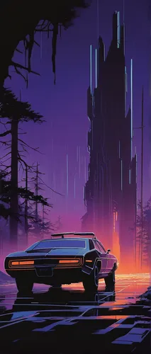 chevrolet impala,futuristic landscape,cadillac eldorado,pontiac grand prix,pontiac,buick electra,buick lesabre,pontiac tempest,lincoln continental,pontiac ventura,buick regal,ford galaxie,chrysler 300,pontiac parisienne,retro vehicle,retro car,sci fiction illustration,oldsmobile 442,cadillac de ville series,chevrolet chevelle,Conceptual Art,Sci-Fi,Sci-Fi 23