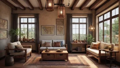 sitting room,living room,livingroom,wooden windows,sunroom,home interior,rustic,loft,interior design,rustic aesthetic,interiors,boho art style,wooden beams,interior decor,country cottage,breakfast room,luxury home interior,wooden floor,great room,beautiful home,Conceptual Art,Oil color,Oil Color 16