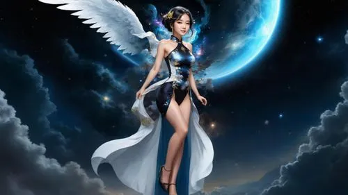 seraphim,goddess of justice,belldandy,uriel,blue enchantress,dark angel