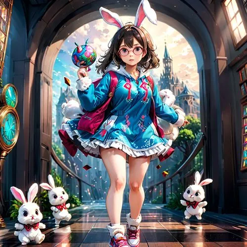 easter theme,little bunny,bunny,cartoon bunny,alice in wonderland,easter background,Anime,Anime,General