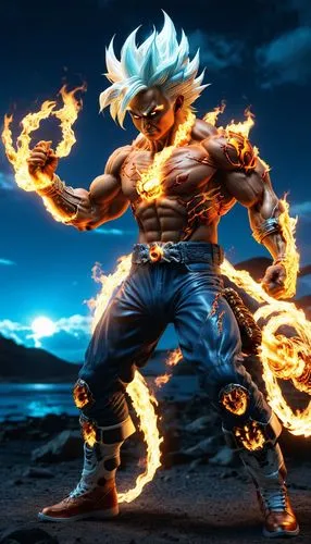 kamehameha,fire background,akuma,garrison,goku,ryuga,Photography,General,Realistic