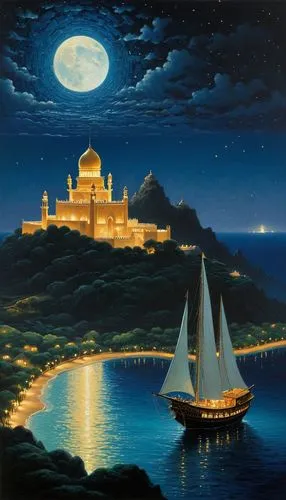 aswan,hildebrandt,fantasy picture,sindbad,patmos,cyclades,Illustration,Realistic Fantasy,Realistic Fantasy 08