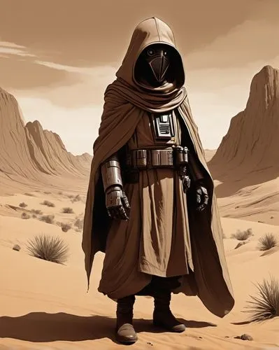 jawa,tatooine,arrakis,revan,mcquarrie,desert background,Conceptual Art,Sci-Fi,Sci-Fi 05