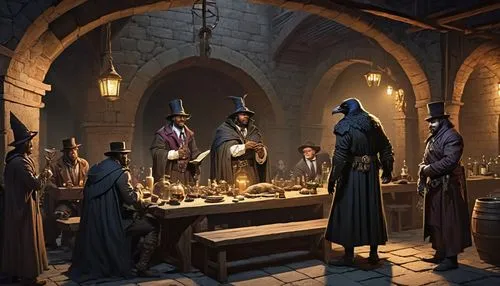 apothecary,medieval market,castle iron market,tavern,drinking establishment,magistrate,candlemaker,potions,merchant,wine tavern,unique bar,rotglühender poker,game illustration,medieval hourglass,gas lamp,the conference,court of justice,hogwarts,advisors,council,Photography,General,Realistic