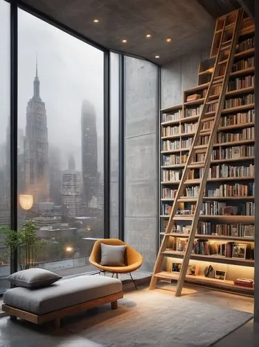 bookshelves,bookcase,bookcases,bookshelf,loft,book wall,shelving,lofts,bookstand,shelves,reading room,sky apartment,bookish,modern room,shelve,nook,penthouses,bookworm,livingroom,great room,Conceptual Art,Sci-Fi,Sci-Fi 18