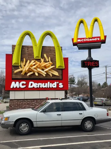 drive in restaurant,mac,mcdonald's,mc,mcdonald,mcdonalds,drive through,fast food restaurant,fast-food,kids' meal,macaruns,3d car model,kachoen,kachim,fry ducks,fast food,american car,dormobile,car model,pontiac montana,Conceptual Art,Oil color,Oil Color 19