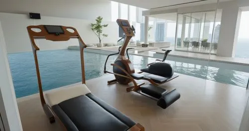 fitness room,thalassotherapy,fitness center,interior modern design,penthouses,contemporary decor,aqua studio,leisure facility,modern room,great room,wellness,luxury home interior,modern decor,amenities,fitness facility,interior design,modern living room,water sofa,therapy room,modern minimalist lounge,Photography,General,Realistic