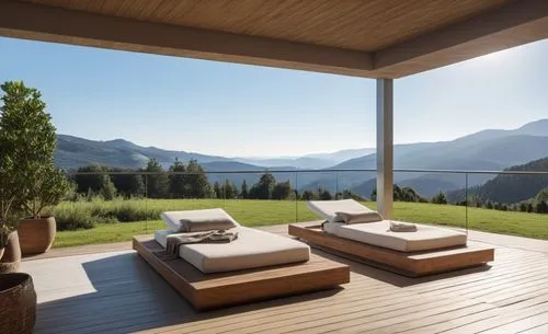 wooden decking,lefay,roof landscape,amanresorts,chalet,outdoor furniture,Photography,General,Realistic