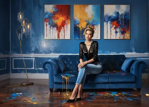 blue room,blue painting,sobchak,woodsen,paintings,farmiga,meticulous painting,henstridge,sothebys,mondrian,woman sitting,art painting,maiorescu,alycia,portrait background,lacquered,labovitz,leibovitz,artistic portrait,painting,Conceptual Art,Graffiti Art,Graffiti Art 08