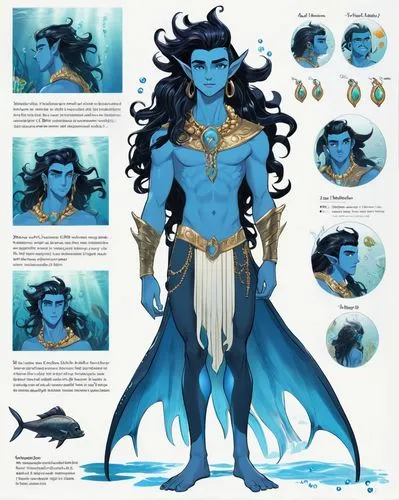 sea god,merfolk,dnd,triton,Unique,Design,Character Design