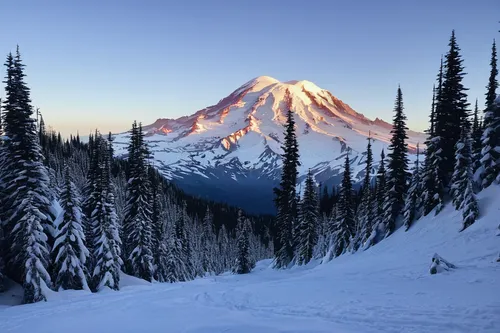 mount rainier,mount hood,mt rainier,mt hood,rainier,top mount horn,snow mountain,snowy mountains,silvertip fir,cascade mountain,olympic mountain,snowy peaks,british columbia,mitre peak,ortler winter,ski touring,snowy landscape,snow landscape,snow capped,snow mountains,Illustration,Japanese style,Japanese Style 09