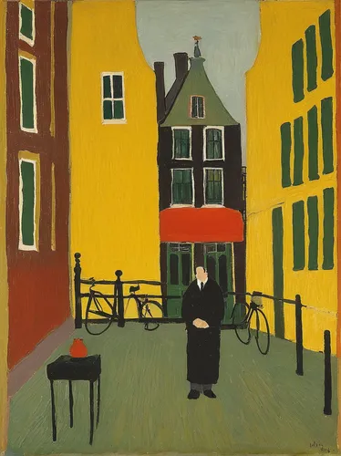 woman with ice-cream,man with umbrella,woman at cafe,vincent van gough,woman drinking coffee,woman sitting,street scene,woman holding pie,braque francais,braque saint-germain,karrenwiel,seller,girl with bread-and-butter,olle gill,bistro,boulevard,vendor,amsterdam,utrecht,man on a bench,Art,Artistic Painting,Artistic Painting 09