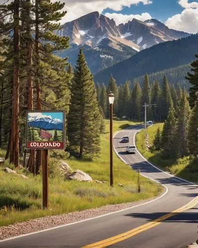 pikes peak highway,mountain highway,mountain road,alpine drive,travel trailer poster,alpine route,highway sign,mountain pass,crooked road sign,highway signs,route 66,curvy road sign,pikes peak,cascade mountains,rocky mountains,steep mountain pass,road signs,share the road,uncompahgre,landscape background,Art,Artistic Painting,Artistic Painting 01