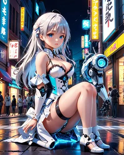 white heart,ayanami,akihabara,hatsune miku,siro,akiba,cyberangels,hammann,kotobukiya,cybercity,neptunia,nowa,aqua,megami,makita,labrys,miku,takane,cybernetic,cyan,Anime,Anime,Traditional