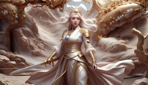 fantasy portrait,fantasy art,paladin,elven,heroic fantasy,dragon li,priestess,fantasy picture,the snow queen,fantasy warrior,female warrior,light bearer,sorceress,fantasy woman,dark elf,the white torch,the enchantress,ice queen,mezzelune,golden unicorn