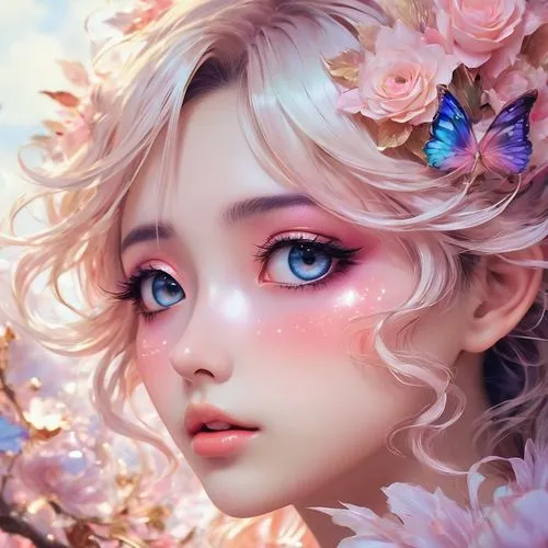 flower fairy,fantasy portrait,sakura blossom,japanese sakura background,lilac blossom,blossom,cherry blossom,cherry blossoms,pink hydrangea,pink beauty,peach blossom,sakura flower,pink cherry blossom,blossoms,sakura blossoms,flower background,peach flower,faery,faerie,pearblossom,Illustration,Realistic Fantasy,Realistic Fantasy 37