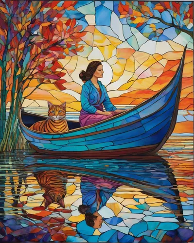 girl on the boat,boat landscape,glass painting,oil painting on canvas,row boat,girl on the river,canoes,art painting,kayaker,canoe,fishing float,sailing-boat,oil painting,canoeing,water boat,picnic boat,motif,rowboats,indigenous painting,italian painter,Art,Artistic Painting,Artistic Painting 23