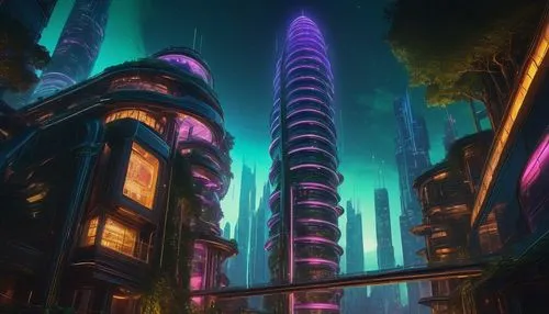 futuristic landscape,metropolis,fantasy city,cybercity,cybertown,graecorum,cyberia,areopolis,barrayaran,coruscant,microdistrict,futuristic,ancient city,colorful city,urban towers,skylstad,skyterra,skyscraper town,hypermodern,atmosfera,Art,Artistic Painting,Artistic Painting 32