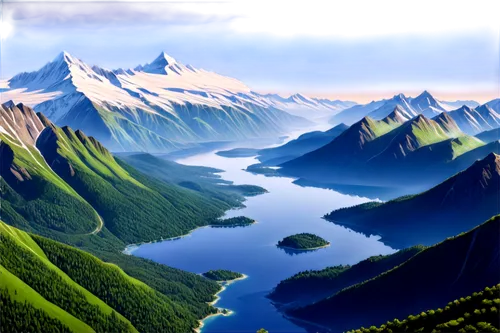 fjord landscape,mountainous landscape,fjords,mountain landscape,mountain scene,alpine landscape,landscape background,fjord,geirangerfjord,frafjord,mountain slope,mountain valleys,mountains,fiords,landscape mountains alps,sognefjord,japanese alps,bernese highlands,mountainsides,high alps,Illustration,Realistic Fantasy,Realistic Fantasy 27