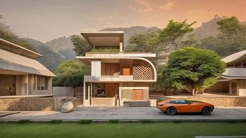 use terra blocks as exterior ,dunes house,luxury property,modern house,modern architecture,luxury real estate,luxury home,cubic house,futuristic architecture,smart house,alpine drive,house in the moun