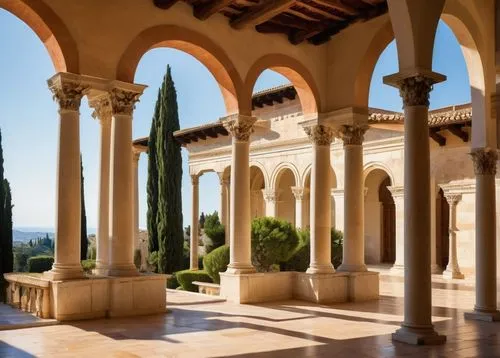 alhambra,masseria,provencal,provencal life,villa cortine palace,monastery israel,assisi,cloisters,orangerie,cloistered,pedralbes,hala sultan tekke,cloister,andalucia,amanresorts,loggia,andalucian,marble palace,gordes,granada,Conceptual Art,Oil color,Oil Color 15