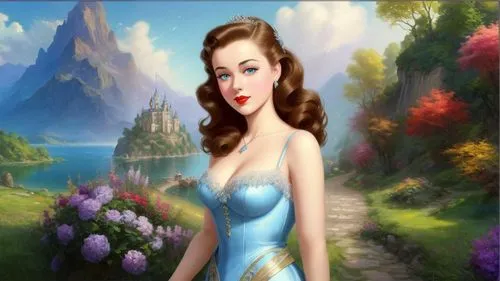 maureen o'hara - female,fantasy picture,megara,dorthy,capucine,mermaid background,cartoon video game background,margaery,princess anna,satine,margairaz,fairy tale character,duchesse,fairest,celtic woman,cendrillon,fantasy art,background ivy,fantasy woman,amphitrite