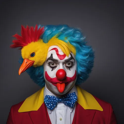 Create a hilarious profile pic with a clown wig and a rubber chicken!,rodeo clown,scary clown,clown,creepy clown,horror clown,ronald,it,circus animal,pubg mascot,clowns,the chicken,triggerfish-clown,c