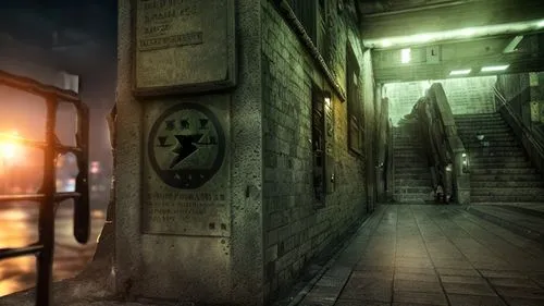 street dark military night,photo manipulation,digital compositing,photomanipulation,photoshop manipulation,subway station,image manipulation,urban landscape,train station passage,street clock,half lif