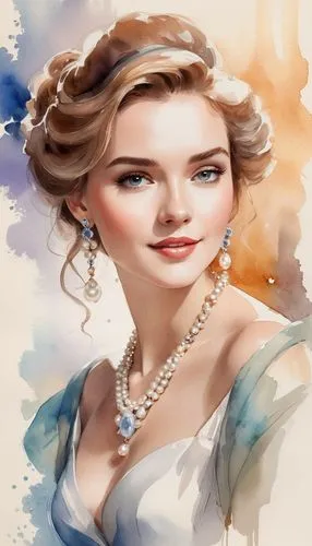 margaery,watercolor women accessory,margairaz,jessamine,noblewoman,photo painting,Illustration,Paper based,Paper Based 25