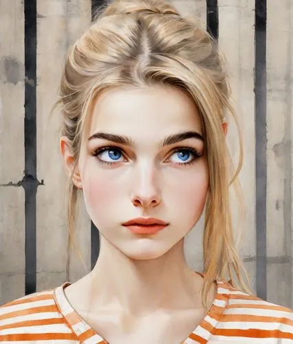 girl portrait,portrait of a girl,portrait background,women's eyes,heterochromia,young woman,blond girl,digital painting,blonde woman,blonde girl,mystical portrait of a girl,natural cosmetic,world digital painting,blue eyes,digital art,girl drawing,clementine,fashion vector,pop art girl,pretty young woman,Digital Art,Watercolor