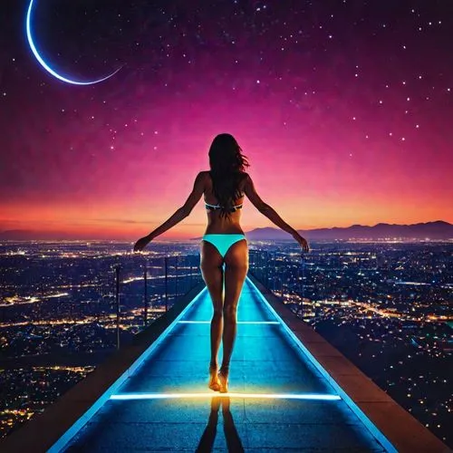 cosmically,skywalking,moonwalk,moon walk,equilibrio,moon and star background,Photography,General,Realistic