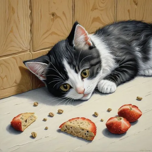 photorealist,kittelsen,hyperrealism,gourmand,cat cartoon,photorealism,Illustration,Realistic Fantasy,Realistic Fantasy 11