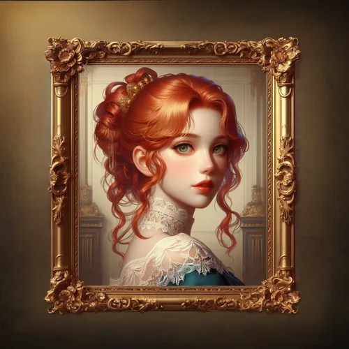 Extender y completar la imagen,custom portrait,victorian lady,romantic portrait,art nouveau frame,art nouveau frames,copper frame,ivy frame,portrait background,gothic portrait,fantasy portrait,rose fr