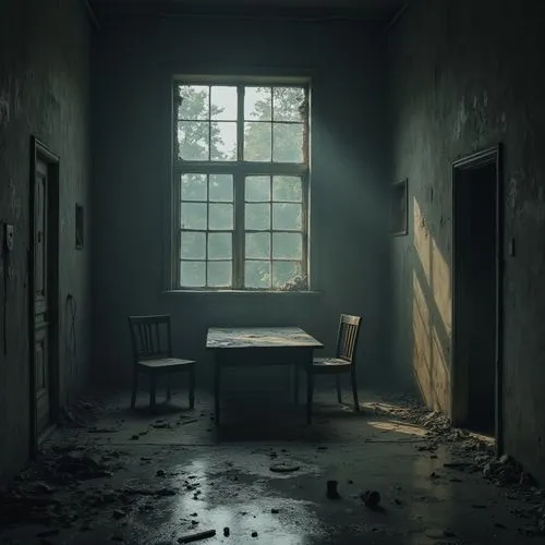 abandoned room,empty room,sanitorium,dining room,schoolrooms,asylum