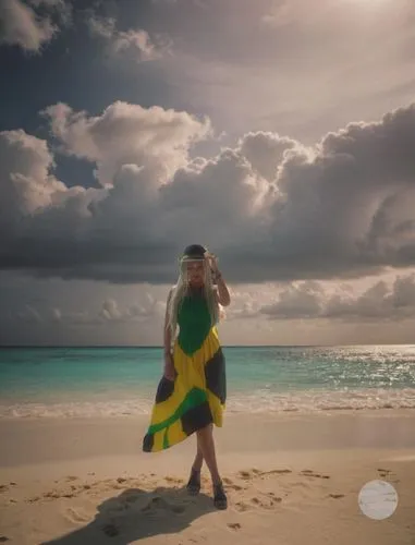 the girl stands on Jamaica,cook islands,tokelau,cibulkova,sun of jamaica,jamaica,grenadines,niue,tuvalu,anegada,aitutaki,coloradas,aruba,mertesacker,lifou,rangiroa,barbados,rarotonga,beach background,