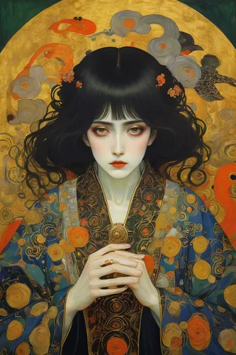 amano,geisha girl,geisha,orange blossom,japanese art,oriental girl,mystical portrait of a girl,oriental princess,art nouveau,shirakami-sanchi,oriental painting,japanese woman,mucha,chinese art,nasturtium,mandarin orange,han thom,girl with cereal bowl,dongfang meiren,mari makinami,Art,Artistic Painting,Artistic Painting 32