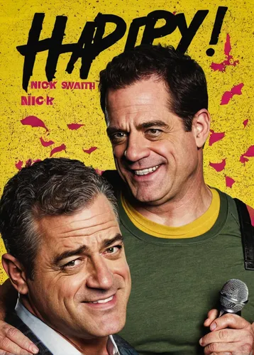 "Christopher Meloni stars as Nick Sax, and Patton Oswalt voices Happy in ""Happy!"" Syfy",cover,happy role,happy faces,happy birthday banner,tragedy comedy,happy birthday text,film poster,cd cover,hap