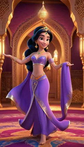 aladha,jasmine,aladin,aladdin,radha,tiana,belly dance,disney character,rapunzel,princess sofia,jasmine blossom,jaya,jasmine blue,bollywood,diwali banner,jasmine flower,mulan,ethnic dancer,princess anna,cinderella,Unique,3D,3D Character