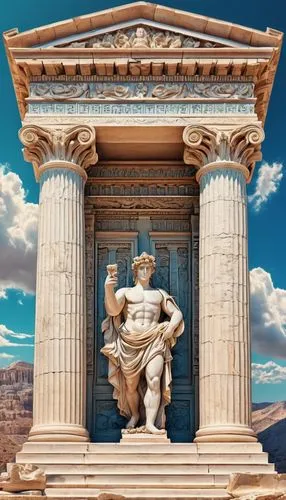 erechtheion,greek temple,propylaea,classical antiquity,temple of hercules,caesonia,antinous,delos,pylades,metapontum,amphipolis,parthenos,celsus,capitolium,neoclassicism,ephesus,tithonus,metopes,themis,the parthenon,Illustration,Realistic Fantasy,Realistic Fantasy 39