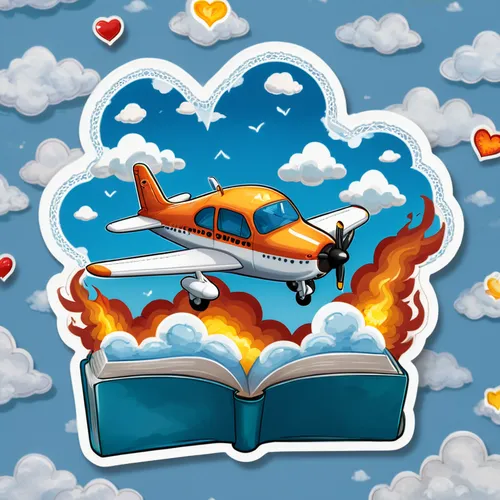 aerobatics,aerobatic,airplane crash,bookmark,love in air,plane crash,biplane,valentine clip art,book illustration,clipart sticker,valentine's day clip art,fire-fighting aircraft,aeroplane,toy airplane,aviation,flying heart,romance novel,valentine frame clip art,sport aircraft,airplane paper,Unique,Design,Sticker