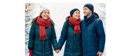 Christmas tree, ornate decorations, golden lights, red ribbons, snowflakes falling, festive atmosphere, joyful couple, smiling faces, holding hands, warm scarves, winter coats, snowy background, soft 