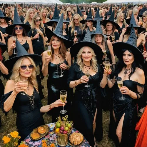 celebration of witches,witches,witches' hats,goth festival,all saints' day,black dresses,witches pentagram,costume festival,halloween 2019,halloween2019,the carnival of venice,female alcoholism,whitby goth weekend,sint rosa festival,bachelorette party,witch ban,halloween party,harvest festival,vintage halloween,virtuelles treffen,Illustration,American Style,American Style 08