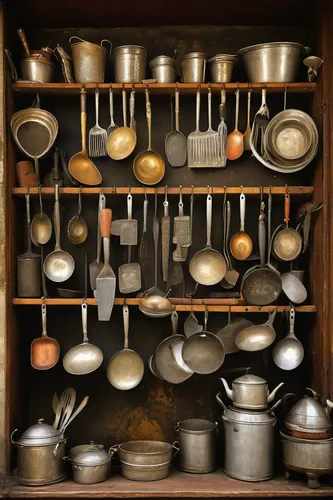 cookware and bakeware,kitchenware,dish storage,kitchen tools,cooking utensils,pots and pans,kitchen utensils,utensils,copper cookware,kitchen equipment,baking tools,kitchen cabinet,cupboard,household silver,plate shelf,compartments,kitchen shop,ladles,spice rack,vintage kitchen,Art,Artistic Painting,Artistic Painting 49