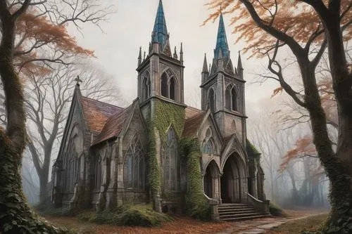 gothic church,haunted cathedral,church painting,black church,the black church,cathedral,fredric church,churches,forest chapel,ravenloft,nidaros cathedral,steeples,ecclesiastical,ecclesiastic,ecclesiatical,wooden church,churched,church,world digital painting,little church,Conceptual Art,Daily,Daily 17