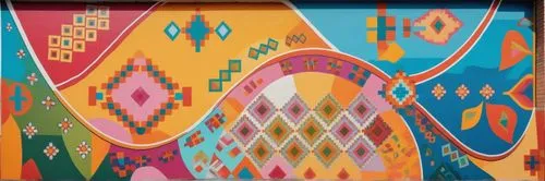 bohemian mural three levels,mural,colorful facade,indigenous painting,facade painting,murals,wall painting,polychrome,painting pattern,psychedelic art,stage curtain,panoramical,background pattern,fabr