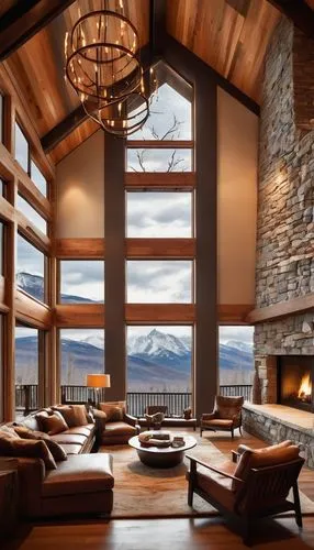 the cabin in the mountains,fire place,house in the mountains,luxury home interior,fireplaces,log home,beautiful home,house in mountains,wooden beams,log cabin,alpine style,family room,chalet,fireplace,coziness,living room,snow house,modern living room,wooden windows,wood window,Conceptual Art,Sci-Fi,Sci-Fi 16