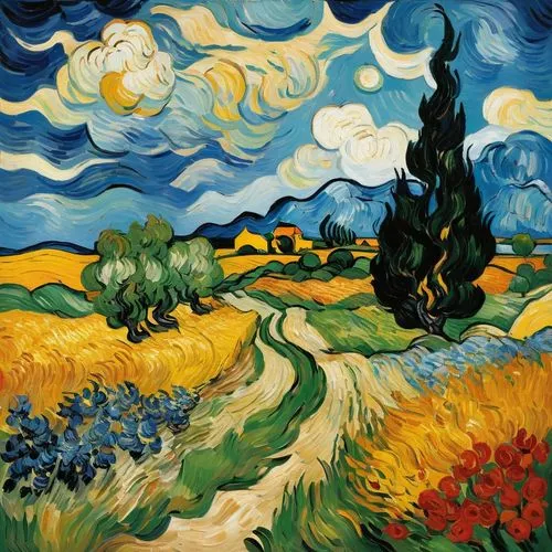 farm landscape,gogh,fruit fields,agricultural scene,vincent van gough,rural landscape,wheatfield,postimpressionist,post impressionism,wheat field,mousseau,cultivated field,paisaje,derain,autumn landscape,landscape,pechstein,wheat fields,vlaminck,vincent,Art,Artistic Painting,Artistic Painting 37