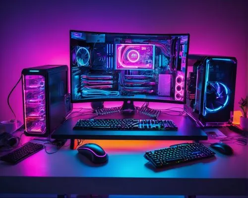 rgb,colored lights,purpureum,purple and pink,pc,computer workstation,pink vector,aesthetic,colorful light,purple background,backlights,neons,desk,setup,purple wallpaper,fractal design,technicolor,leds,black light,computable,Conceptual Art,Sci-Fi,Sci-Fi 27