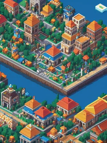 resort town,orange bay,skyscraper town,gunkanjima,seaside resort,ancient city,odessa,venezia,city buildings,venetian,maya city,aurora village,karnak,city blocks,hanseatic city,harbor area,fishing village,jaffa,isometric,spa town,Unique,Pixel,Pixel 01